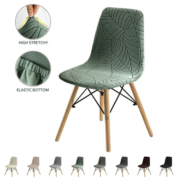 1/2/4/6Pcs Elastic Jacquard Shell Chair Covers Stretch All-inclusive Armless Chair Slipcover for Living Room Furniture Protector