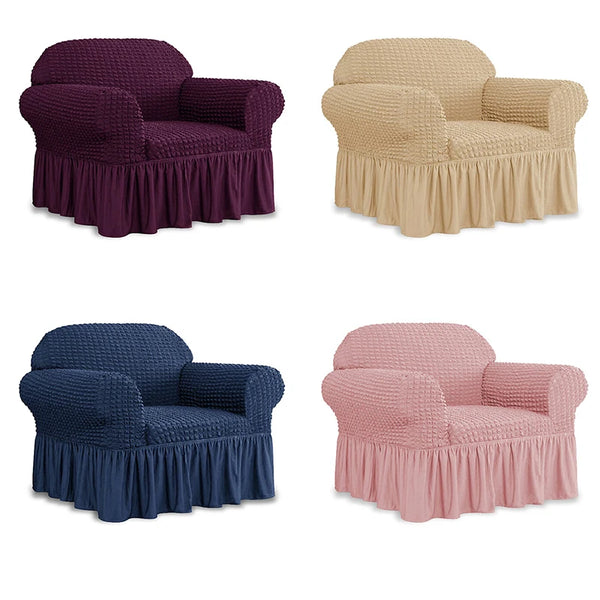 1 Seat European Style Armchair Covers With Skirt Stretch Single Seat Sofa Slipcover