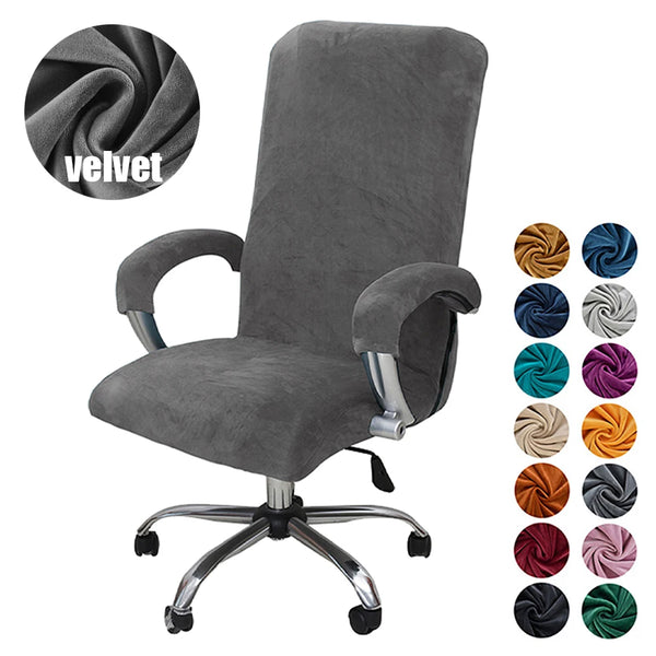 1 Set Soft Velvet Office Chair Cover Elastic Rotating Armrest Lifting Computer Seat Covers Home Stool Decor with Armrest Covers