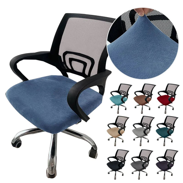 Velvet Office Chair Cover Computer Swivel Seat Cover Modern Elastic Chair Slip Washable Slipcovers Removable Dust Cover