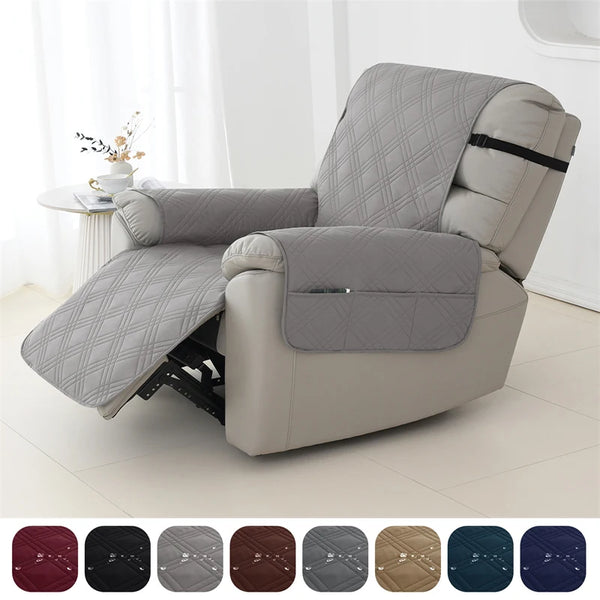 1 Seater Recliner Chair Cover Anti-dirty Non-slip  Armchair Slipcover with Elastic Strap Recliner Sofa Furniture Protector for Living Room