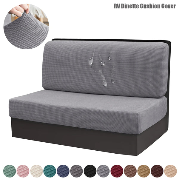 2 Parts/set Anti Splash RV Dinette Cushion Cover Stretch Rectangular Couch Protector Seat Slipcovers for RV Camper Car Chair