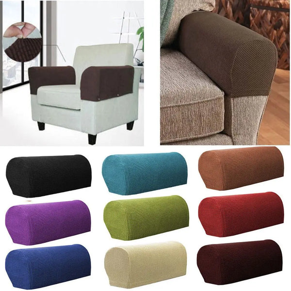 2PCS/SET Stretchy Flannel Furniture Sofa Armrest Cover Fleece Thickened Non Slip Couch Chair Arm Protector Stretch Chair Arm Covers