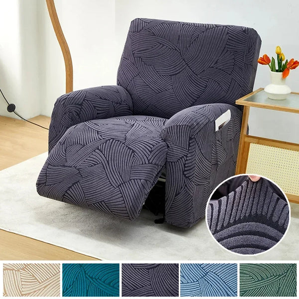 Jacquard Recliner Functional Sofa Cover 4 PCS/set Elastic Relax Armchair Cover Side Pocket Protect Your Furniture