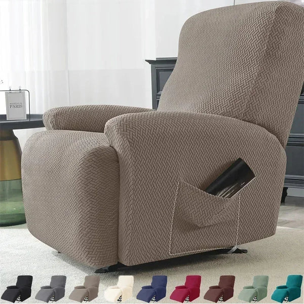 4PCS/set Jacquard Recliner Chair Cover Elastic Sofa Covers Stretch Spandex Couch Slipcovers Non Slip Sofa Armchair Slipcover