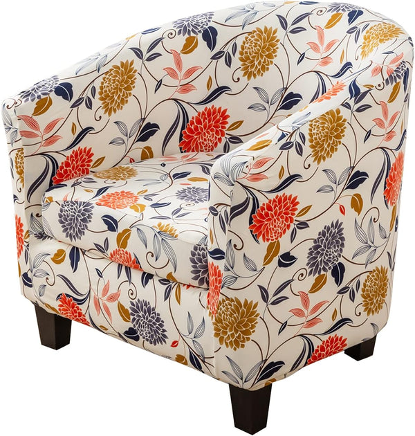 Club Chair Slipcover 2 Piece Stretch Tub Chair Cover Round Barrel Chair Covers Non Slip Armchair Covers Couch Covers