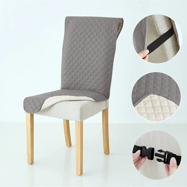 Anti-Slip Dining Chair Covers Ireland Quilted Plaid Chair Mat with Elastic Band High Quality Seat Cover for Kitchen Wedding Banquet