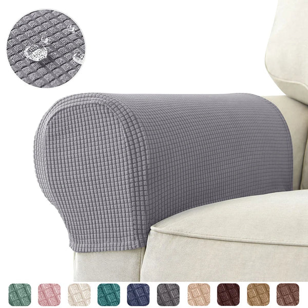 Waterproof  Anti-dirty Jacquard Sofa Arm Cover Stretch Decor Seat Arm Protector Armrest Covers Couch Case 1 Pair