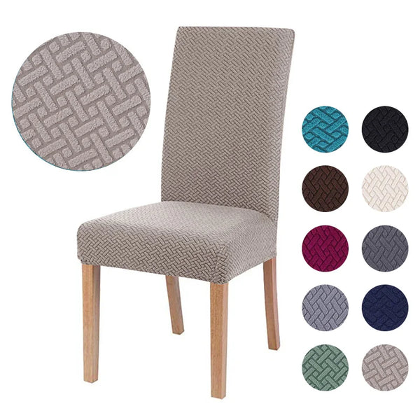 Luxury 1/2/4/6 Pieces Jacquard Dining Chair Cover Spandex Elastic Stretch Slipcover for Chairs Kitchen Hotel Banquet