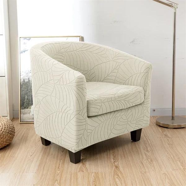 Jacquard Tub Chair Cover Single Seat Sofa Slipcover 1 Seat Single Sofa Couch Washable Club Armchair Cover Solid Color