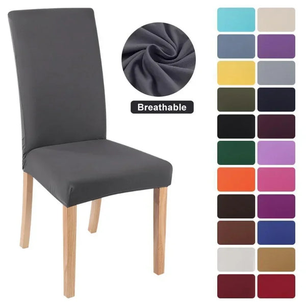 Solid Color Adjustable Elastic Chair Cover Spandex Stretch Slipcovers Chair Seat Covers Kitchen Dining Room Wedding Banquet Home