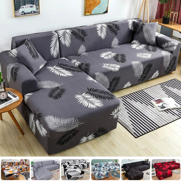 Geometric Elastic Sofa Cover Slipcovers L-Shaped Corner Sofa Couch Cover Armchair Sofa Cover 1/2/3/4 Seater for Living Room