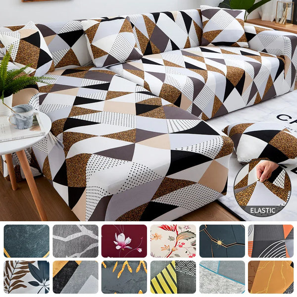 Geometric Elastic Sofa Covers Corner L Shape Need Buy 2PCS Slipcovers Corner Chaise longue Couch Cover Chair Protector