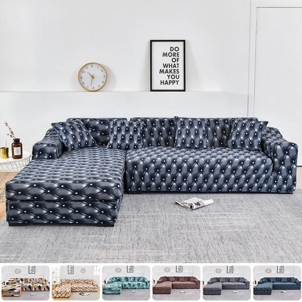 Geometric Elastic Sofa Covers for Living Room Needs Order 2 Pieces Sofa Cover If L-style Sectional Corner Sofa Covers