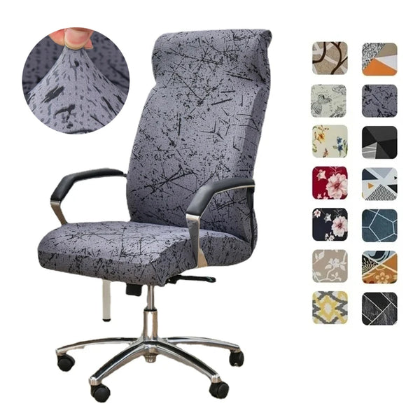 Geometry Computer Chair Cover Elastic Office Chair Covers Non-Slip Rotating Seat Slipcover Universal Armrest Chair Protector Case