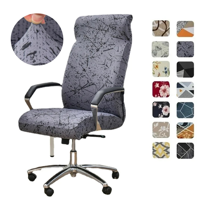 SHILINTONG Office Computer Chair Cover Stretch Universal Jacquard Seat Slipcover 2