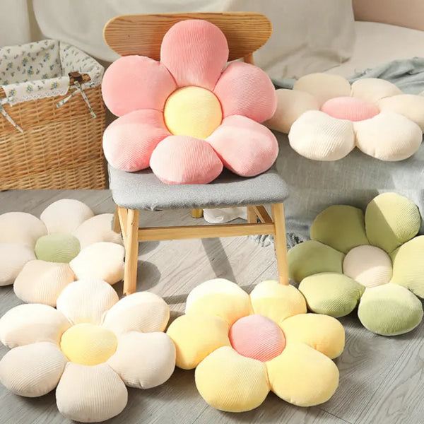 Colorful Daisy Flower Cushion Plush Pillow Toy Soft Cartoon Plant Stuffed Sunflower Chair Cushion Sofa Kids Lovers Birthday Gift