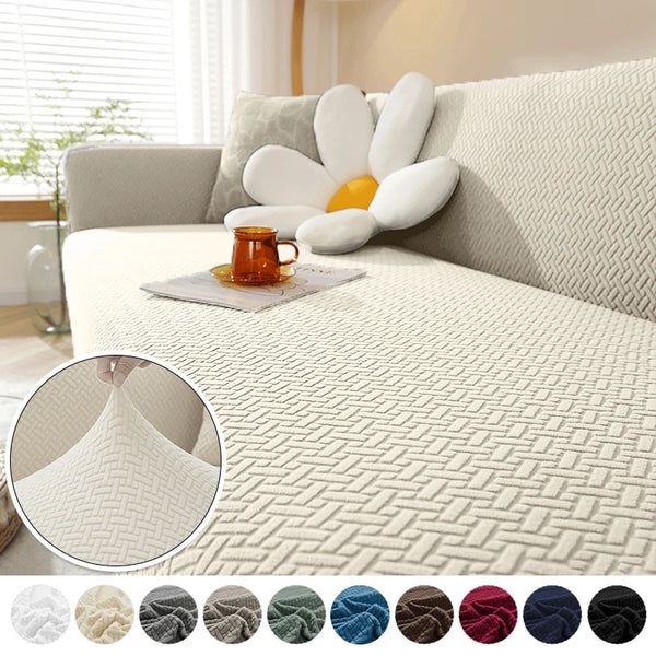 Jacquard Elastic Sofa Cover 1/2/3/4 Seater Covers Stretch Polar Fleece Armchair Slipcover Furniture Protector Home Decor