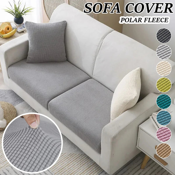 Jacquard Sofa Cover Stretch Solid Sofa Cushion Covers Polar Fleece Sofa Seat Slipcover