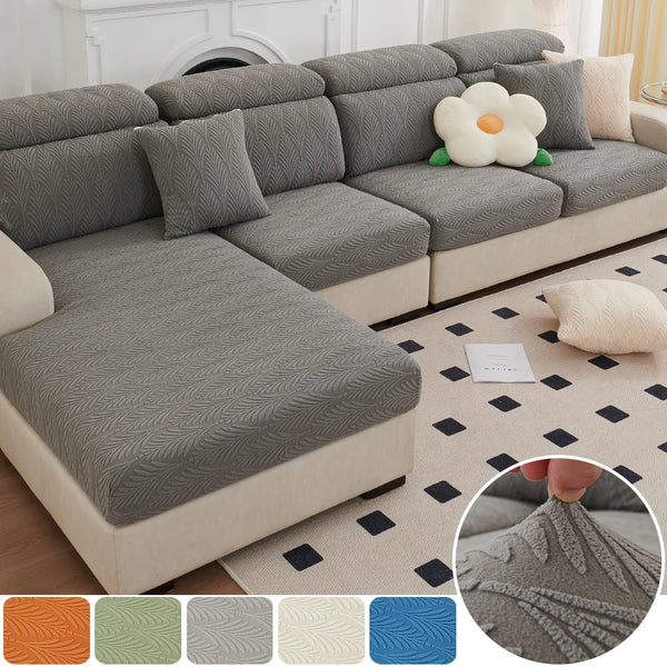 Jacquard Solid Sofa Seat Covers New High Elastic Sofa Cushion Cover Anti-dust Spandex L-Shaped Sofa Cover