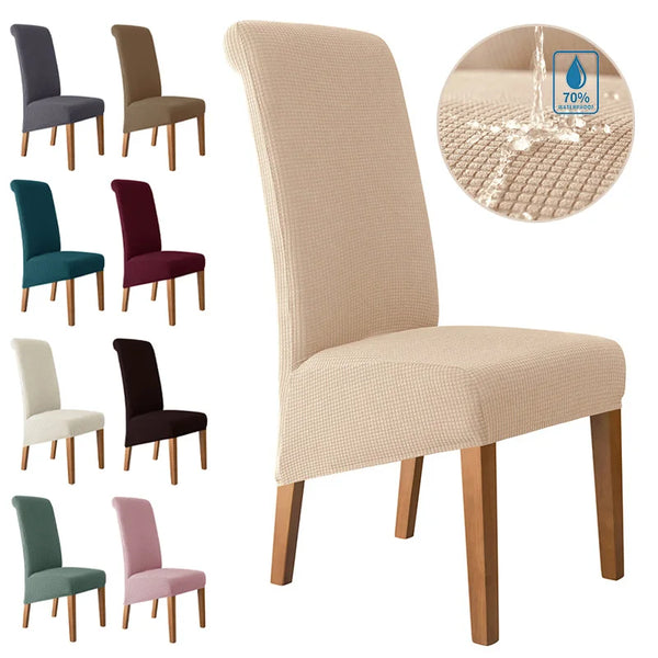 Jacquard Stretch Water Repellent High Back Chair Cover XL Size Chair Cover for Dining Room Anti-dirty Easy Care Seat Protectors