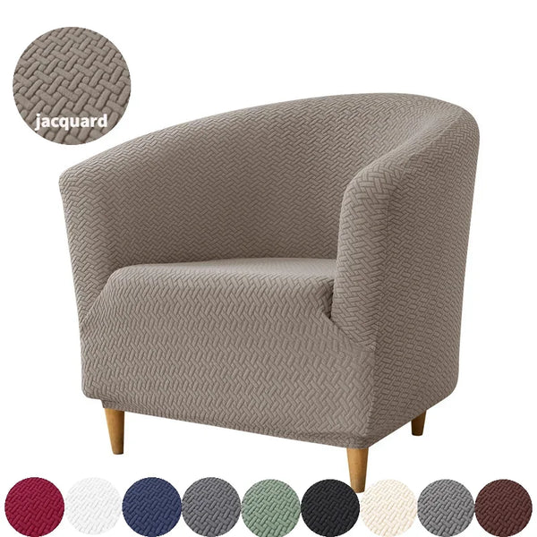 Jacquard Tub Chair Cover Elastic Club Sofa Covers Stretch Spandex Single Armchair Sofa Slipcovers for Bar Home Decor