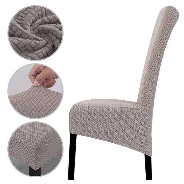 Large Size Polar Fleece Fabric Super Soft Dining Chair Cover high back Long Chair Covers  Restaurant Hotel Party Banquet Wings Chair