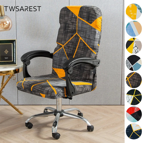 New Geometry Office Computer Chair Cover Elastic Stretch Removable Office Chair Covers Anti-dirty Rotating Chair Slipcover