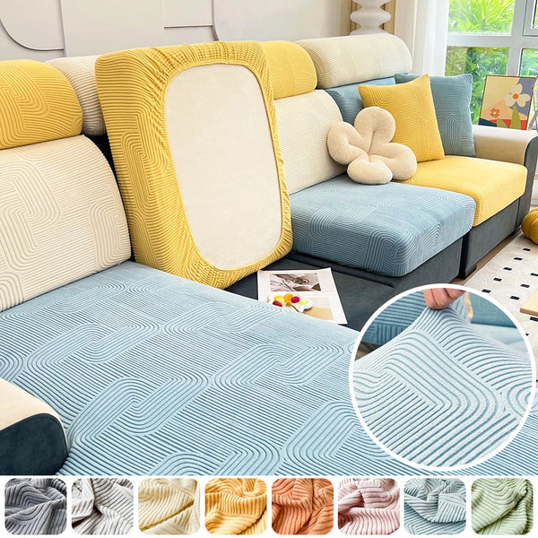 New Jacquard Sofa Cover Thicken Elastic Sofa Seat Cover Solid Spandex Sofa Cushion Cover for Kids Pets