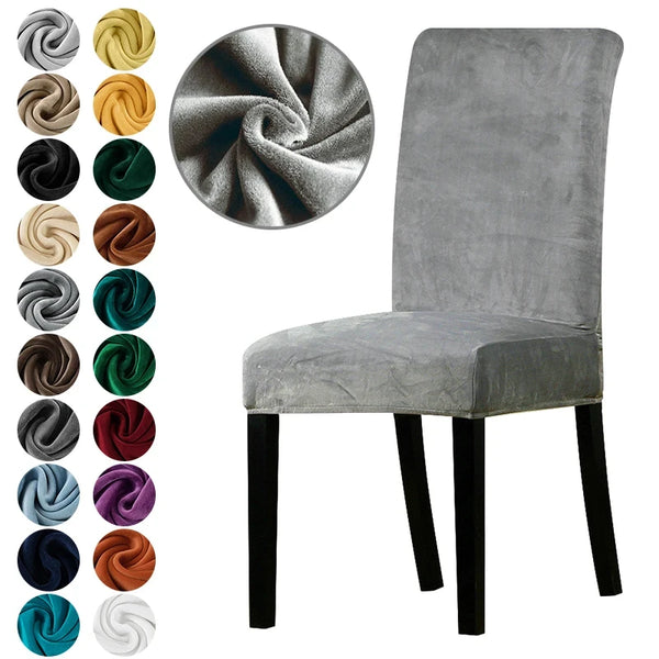 New Velvet Chair Cover Super Soft Chair Covers For Dining Room Luxurious Office Seat Cases Stretch For Banquet Home Decor