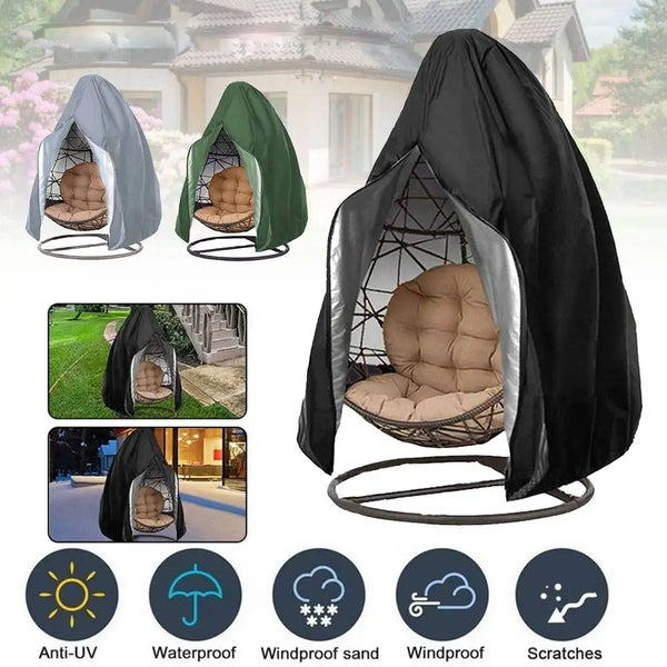 Outdoor Garden Patio Hanging Egg Chair Cover Hammock Swing Chair Waterproof Dust Chair Egg Seat Rain Zipper Protective Covers