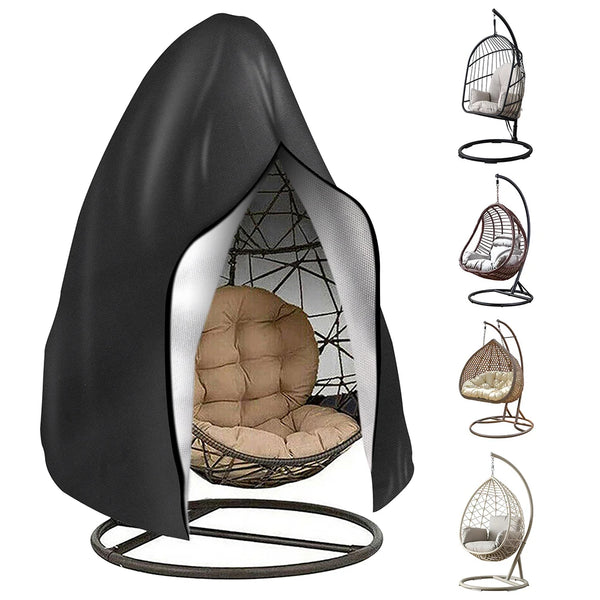 Patio Hanging Egg Chair Covers with Zipper Waterproof Windproof Swing Chair Covers with Buckle Outdoor Weather Resisatant