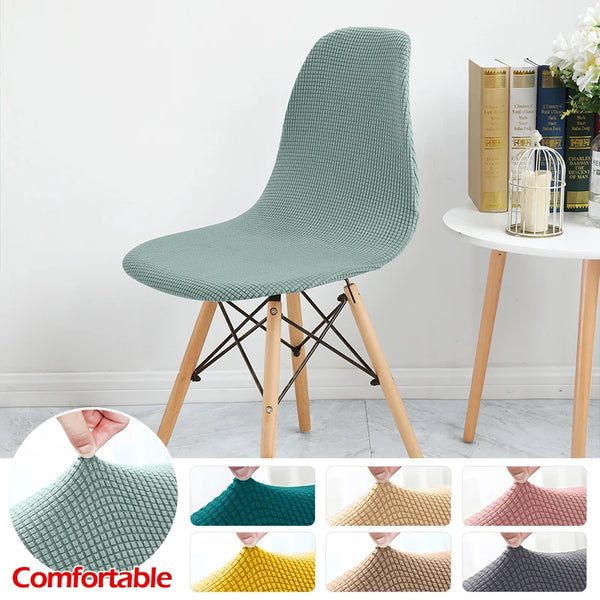 Polar Fleece Shell Chair Covers Stretch Washable Short Back Chair Cover Dining Room Chair Cushion For Living Home Decor Home Bar