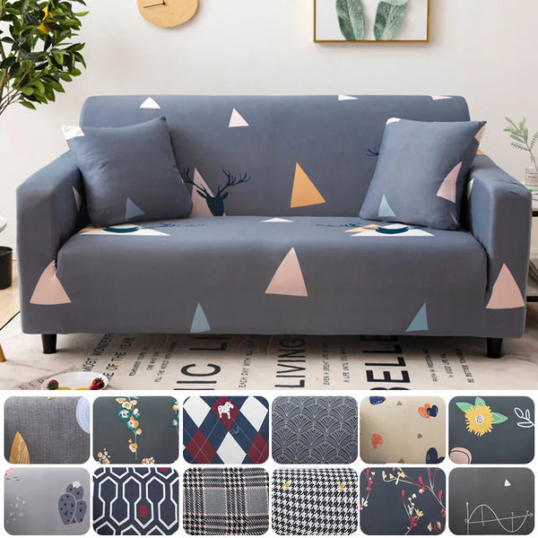 Printed Elastic Sofa Cover Slipcovers Stretch All-wraped Couch Cover Case for Corner Sectional Sofa Single/Two/Three/Four-seater