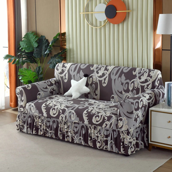 Ruffled Skirt Sofa Covers for Living Room Printed Couch Cover Sofa Slipcovers Anti-skid Washable Sofa Towel Sofa Cushion