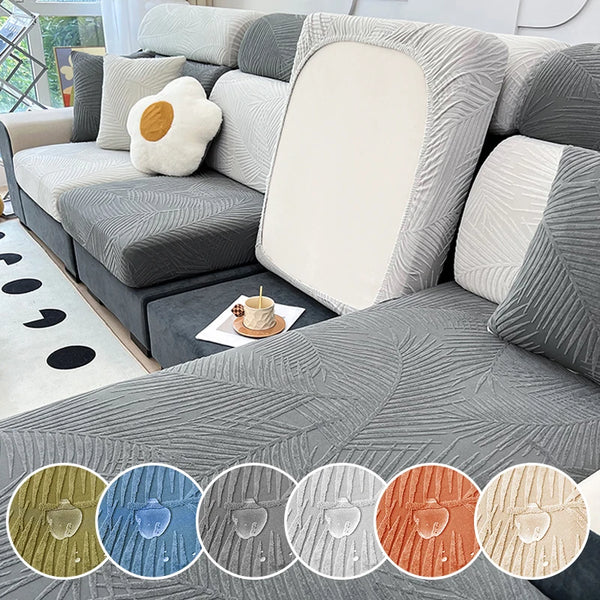 Waterproof Sofa Cover Elastic Jacquard Sofa Seat Cushion Cover Anti-dust Removable Sofa Cushion Protector Couch Slipcovers