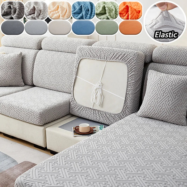 Jacquard Sofa Cushion Covers Removable Elastic Sofa Slipcover Non-slip Couch Seat Cover for Bedroom Living Room Home Decor