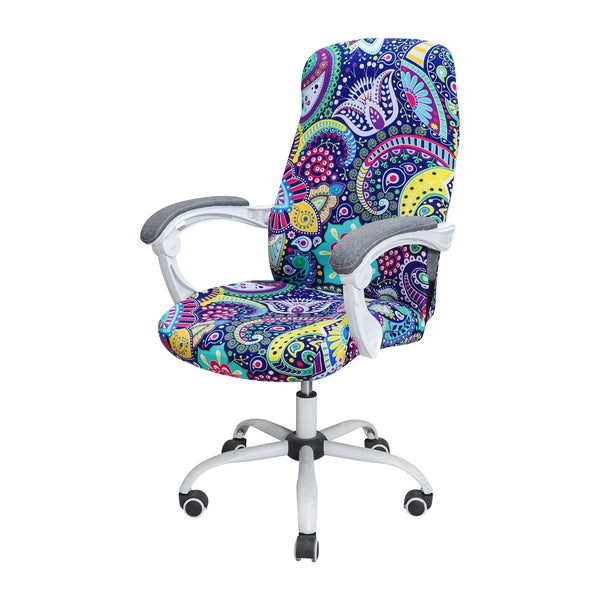 Stretch Spandex Office Chair Cover Geometric Print Seat Covers For Gaming Chair Slipcovers Removable Washable Anti-Dust
