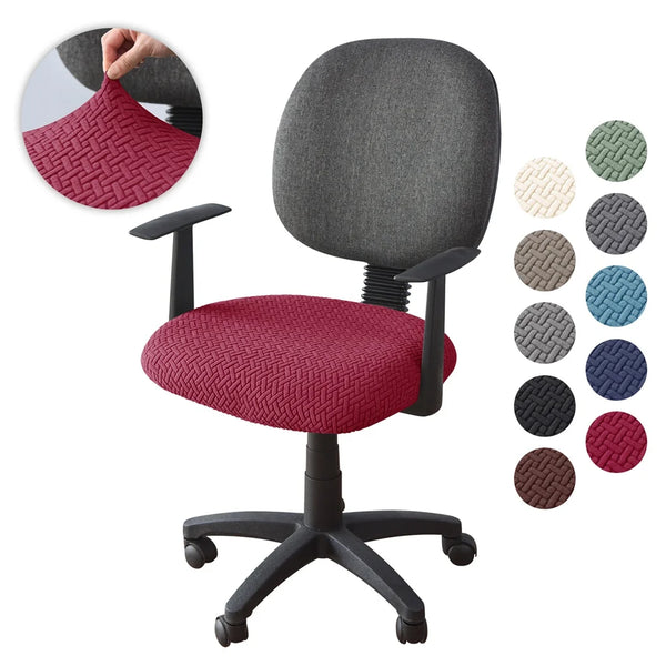 Chair Seat Cover Thicken Solid Office Computer Spandex Split Seat Cover Rotating Lift Chair Cover Seat Protector