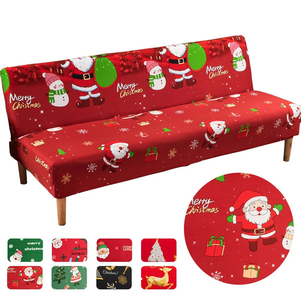 Christmas Futon Sofa Covers Sofa Bed Slipcover for Living Room Sofa Towel Single Slipcovers Double Seat Fully Wrapped