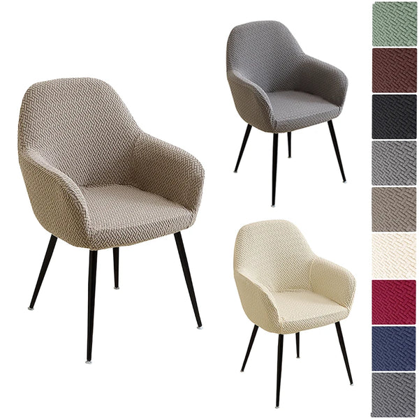 2/4pcs Elastic T-Jacquard High Arm Chair Cover Solid Color Armchair Covers Dining Chairs Slipcovers for Hotel Home Wedding