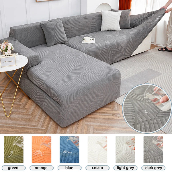 Magic Couch Cover Jacquard Waterproof Sofa Cover Living Room Anti Dirt, Anti Cat Scratch Corner L Shaped Sofa Cover