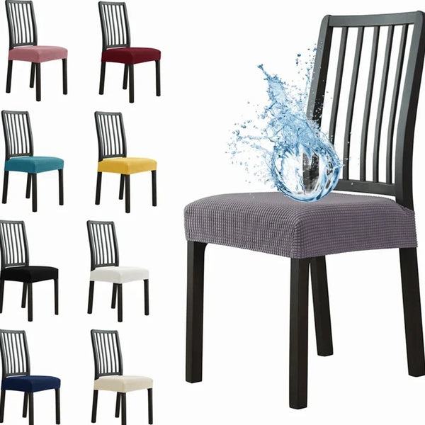 Waterproof Chair Seat Cover Spandex Jacquard Chair Pad Cushion Adjustable Cover Dining Room Upholstered Chair Case Cover
