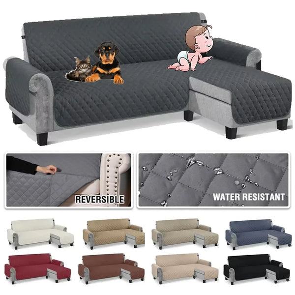Waterproof Corner Sofa Cover for Dogs Quilted Anti-wear L Shape Protect Couch Cover for Dog Pet Kids Recliner Armchair Furniture