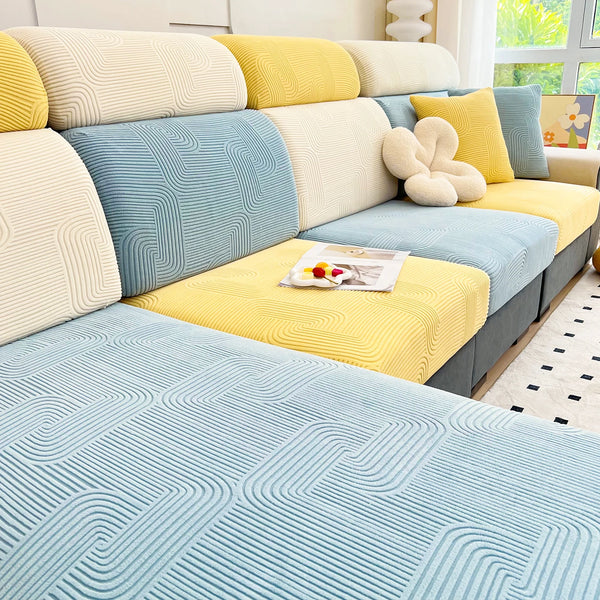 Sofa Cushion Cover for Living Room Jacquard Thicken Stretch Removable Washable Sofa Seat Cover Pets Kids Furniture Protector