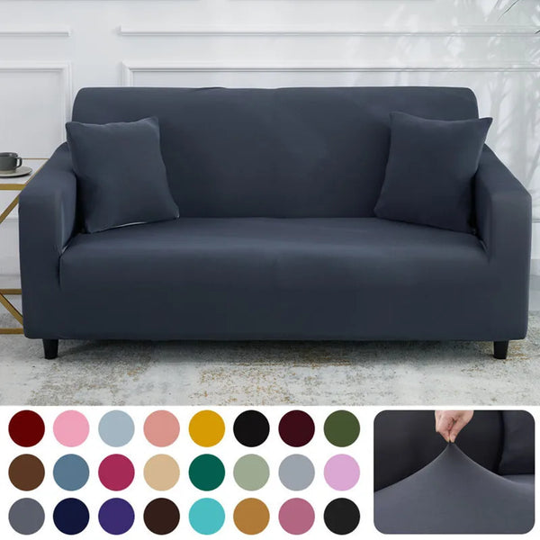 Solid Color Sofa Cover Stretch Milk Silk Fabric Couch Covers for Living Room Sectional Corner Sofa Slipcovers