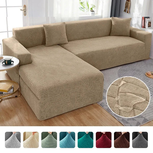 Thicken Jacquard Sofa Covers 1/2/3/4 Seats Solid Couch Cover L Shaped Sofa Cover Protector Corner Sofa Slipcovers