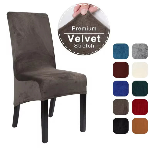 Velvet Chair Covers Oversize Long Back Spandex Dining Chair Slipcover Large Elastic Stretch Case For Home Kitchen Banquet