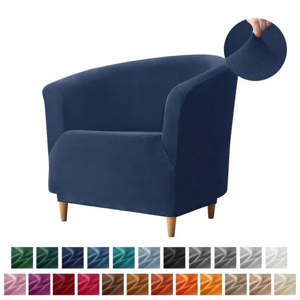 Velvet Leisure Club Armchairs Chair Covers Stretch Sofa Slipcover Removable Elastic Sofa Couch Cover for Bar Counter Solid Color