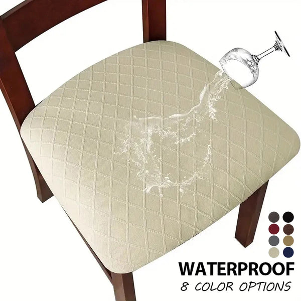 WaterProof Chair Seat Cover For Dining Room Kitchen Hotel Office Chair Covers Removable Stretch Elastic Seat Slipcovers